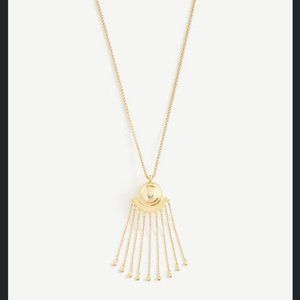 Ann Taylor Long Pendant Necklace Gold Tone